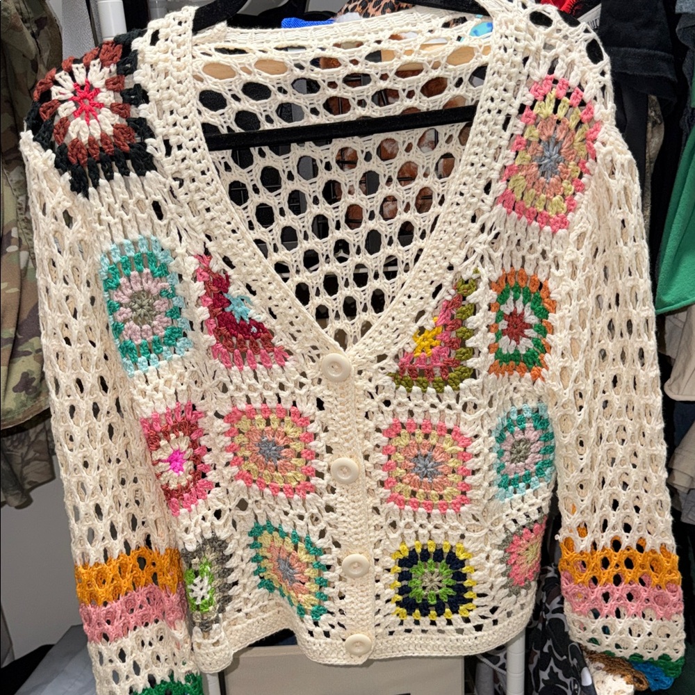 Colorful Crochet Women's Sweater
